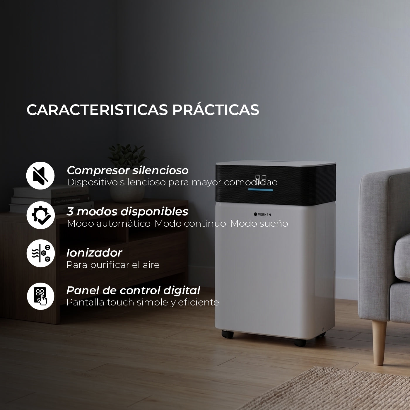 Deshumidificador de Aire Glacium 20 Litros Verken
