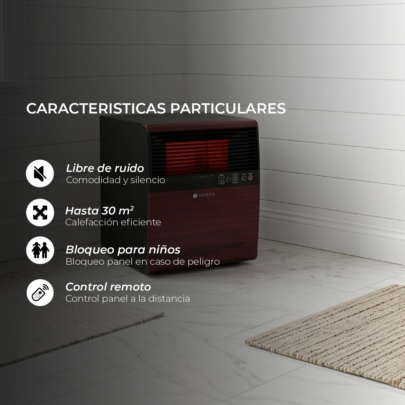 Estufa Eléctrica Infrarroja Faraday 1800W