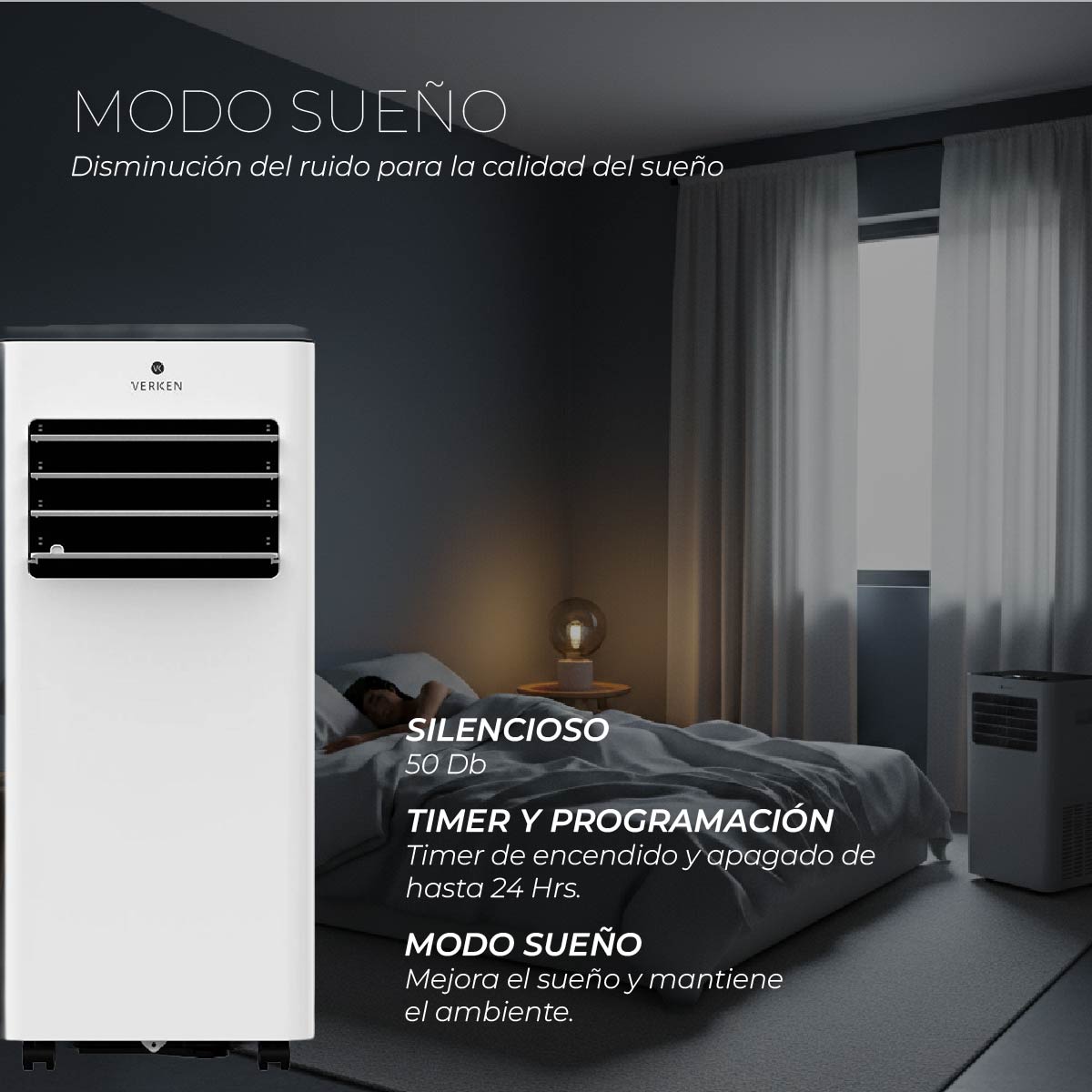 Aire Acondicionado Portátil Calefactor 4 en 1 - 9.000 BTU Frio / Calor Zermatt + Kit Ventana Corrediza 1,76 mt