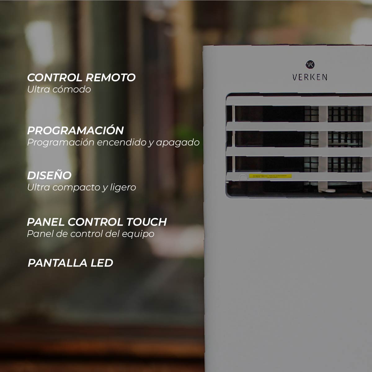 Aire Acondicionado Portátil 4 en 1 - 12.000 BTU Frío / Calor Lech + Kit Ventana Corrediza 1,80 mt