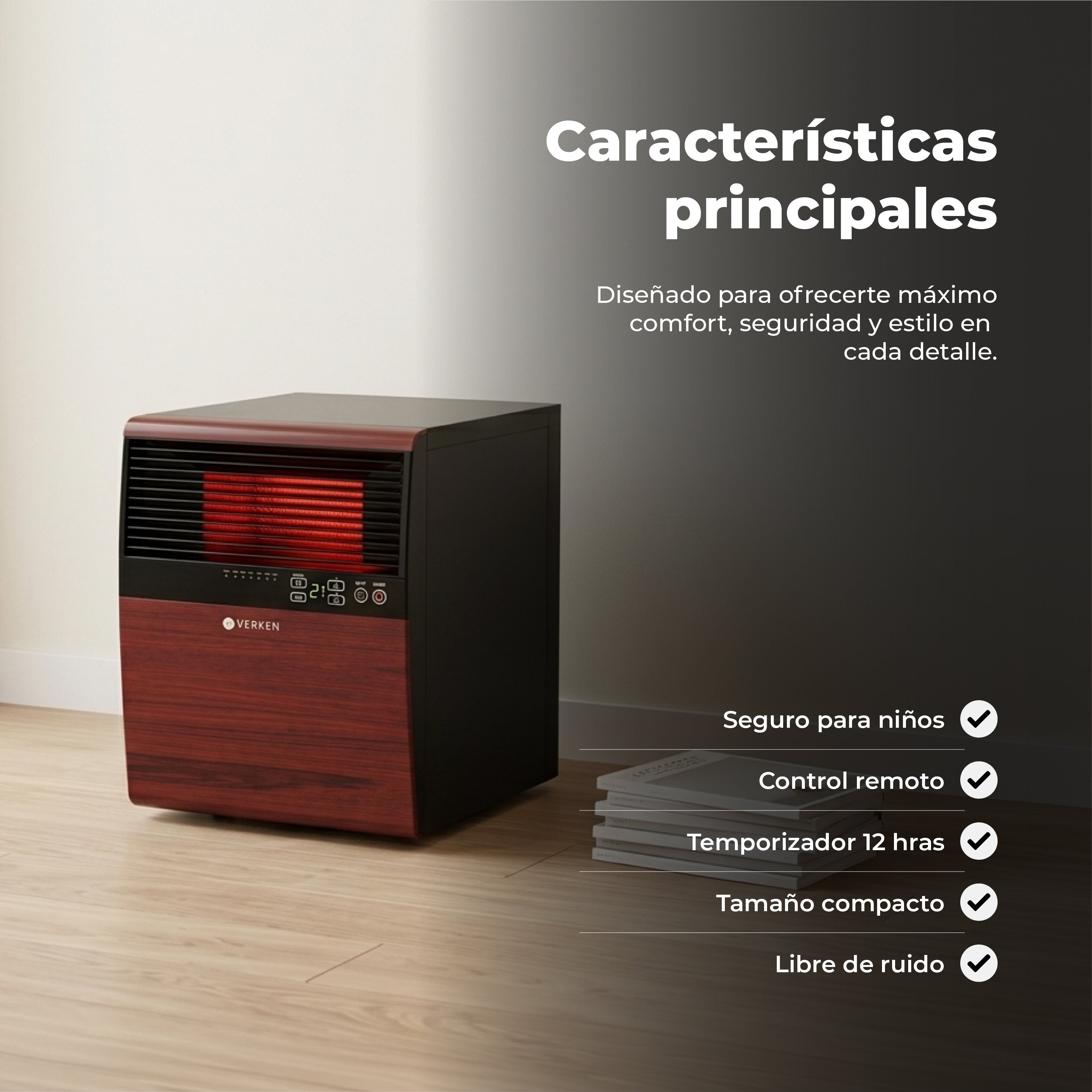Estufa Eléctrica Infrarroja Faraday 1800W