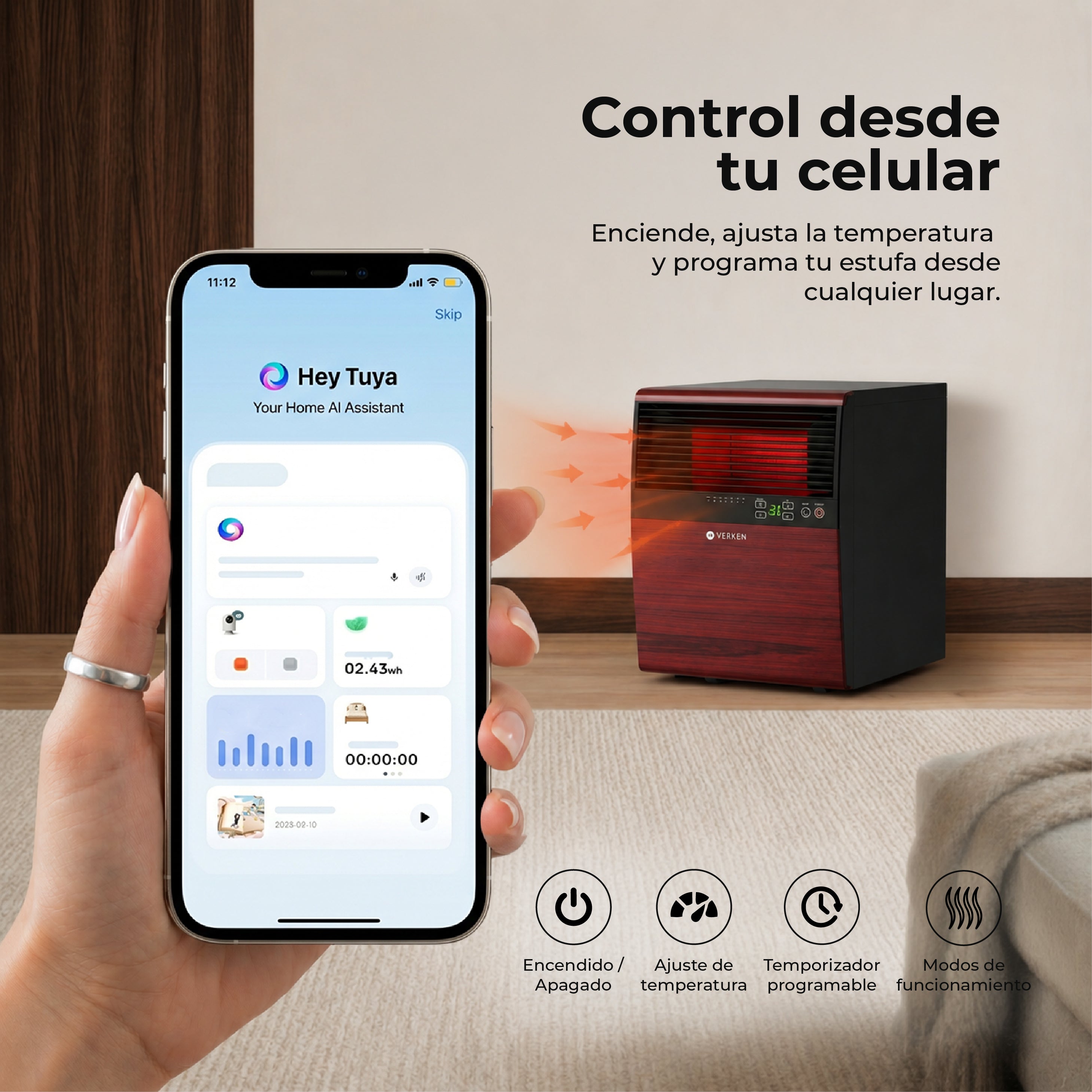 Estufa Eléctrica Infrarroja Faraday 1800W