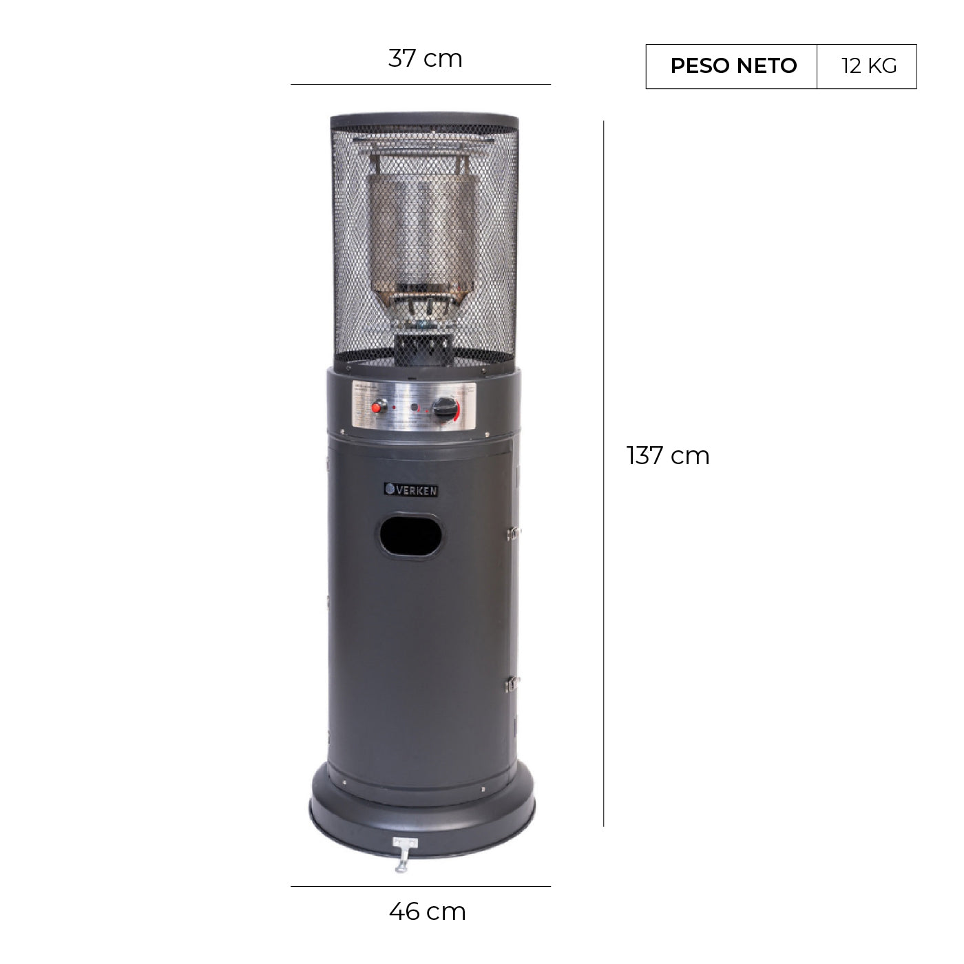 Estufa Exterior Gas Litt - Mate | Calefactor Gas para Terrazas y Patios