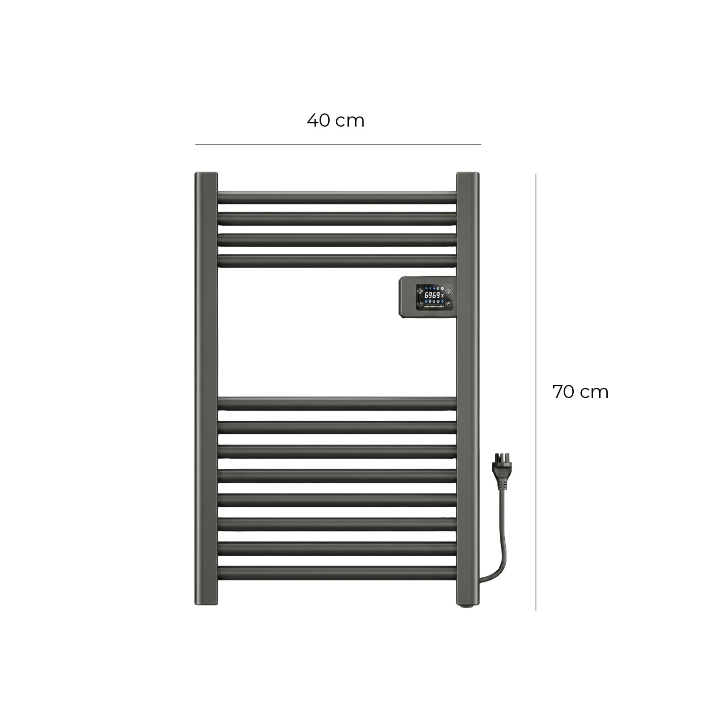 Calefactor Secador de Toalla Eléctrico para Baño 250W Mural 70cm x 40cm Siena