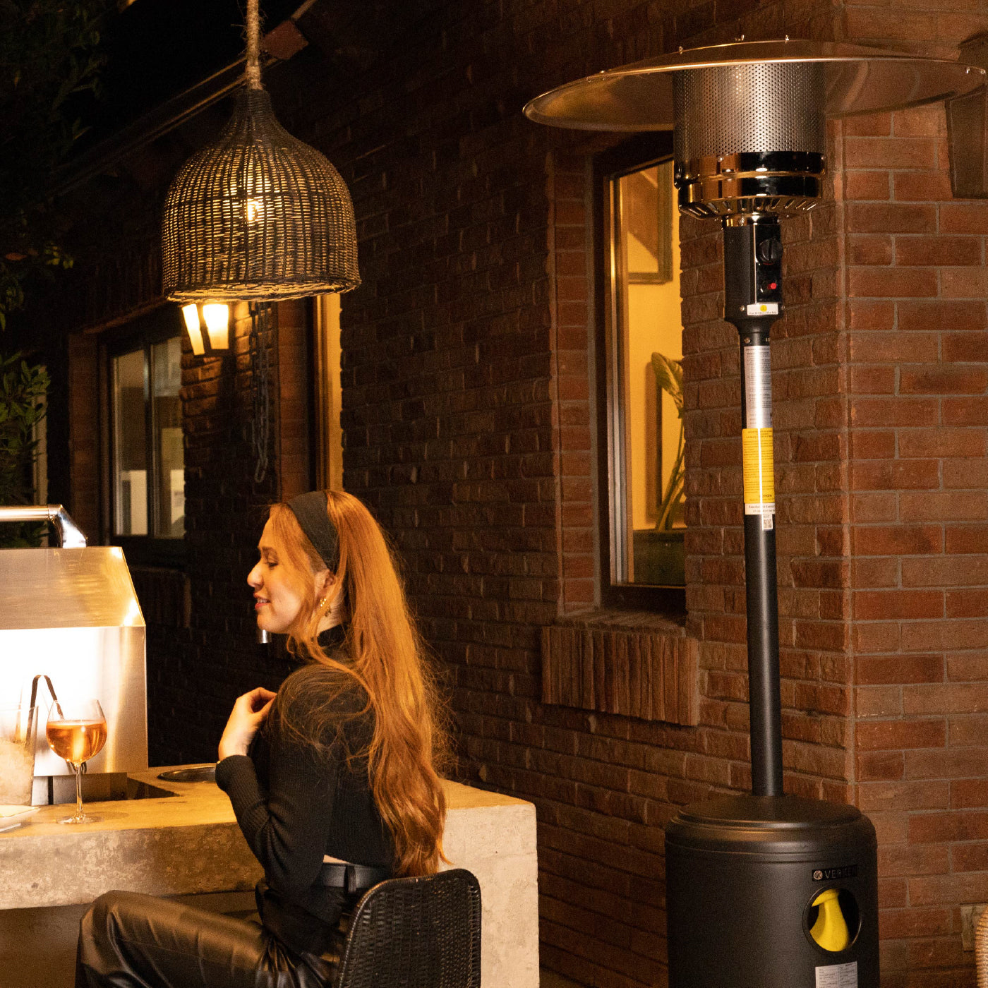 Estufa Exterior Gas Svart Pro - Negro Mate | Calefactor Gas para Terrazas y Patios