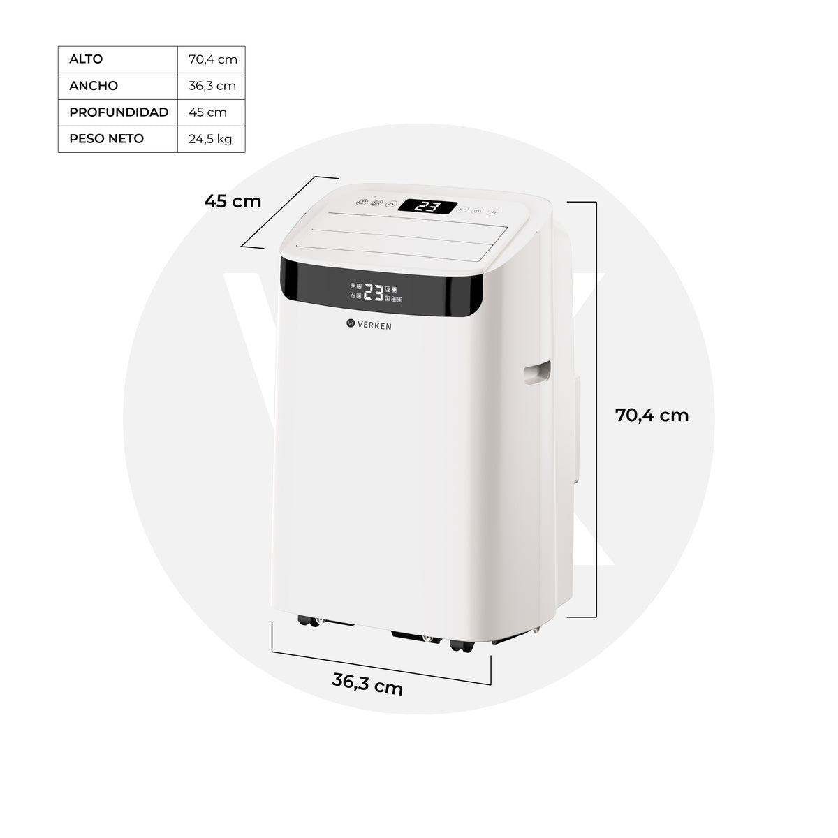 Aire Acondicionado Portátil Inverter 4 en 1 - 14.000 BTU Frío Calor Wifi Aspen (hasta 35 m²) + Kit Ventana Corrediza 1,76 mt