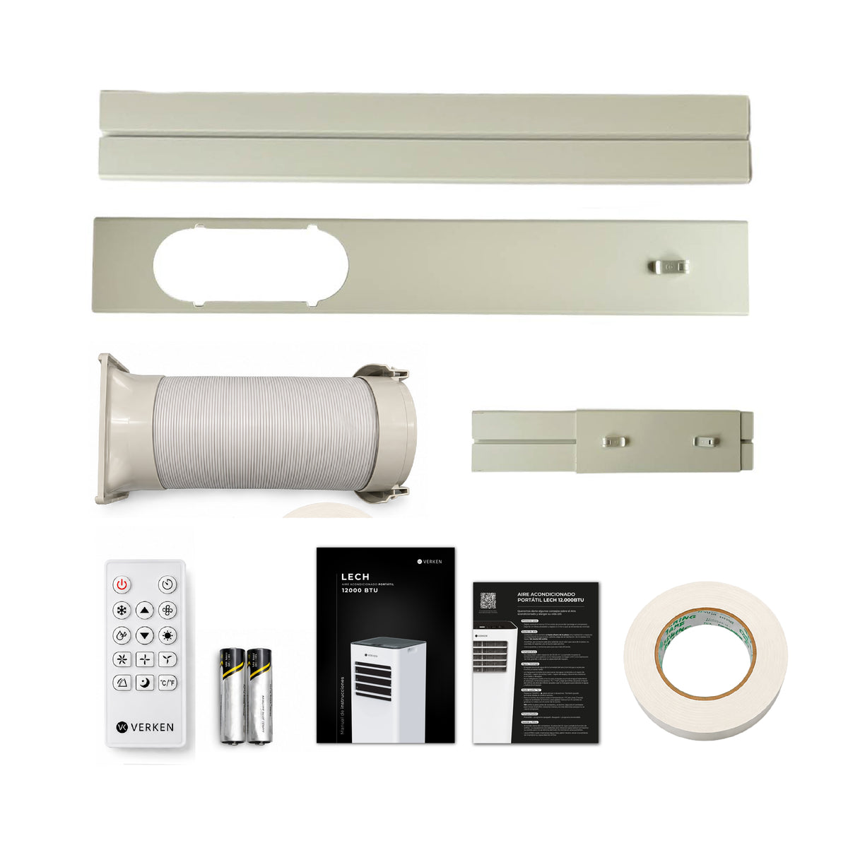 Aire Acondicionado Portátil 4 en 1 - 12.000 BTU Frío / Calor Lech + Kit Ventana Corrediza 1,80 mt