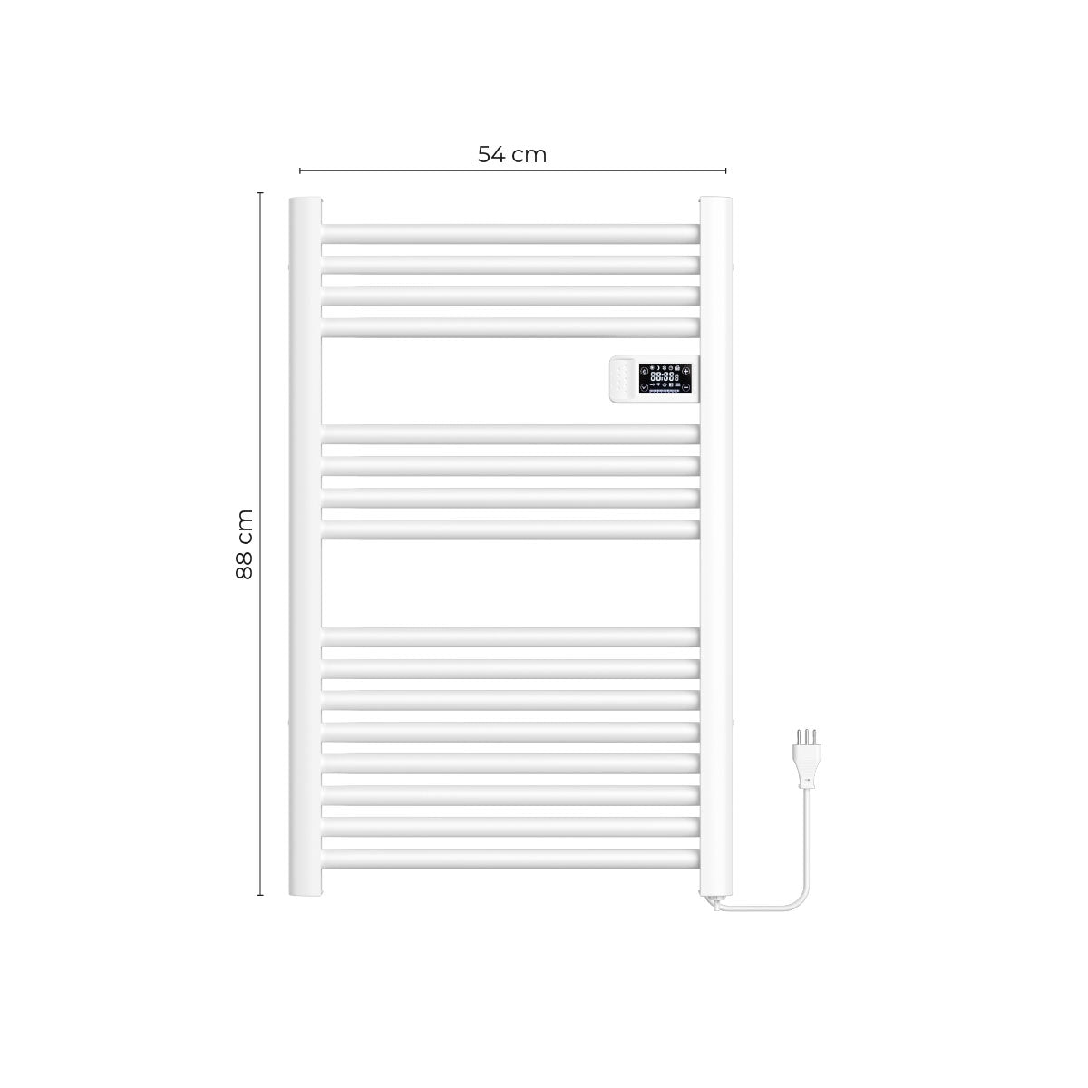 Calefactor Secador de Toallas Eléctrico para Baño Programable 500 w Mural 88x54 cm Vesubio Blanco