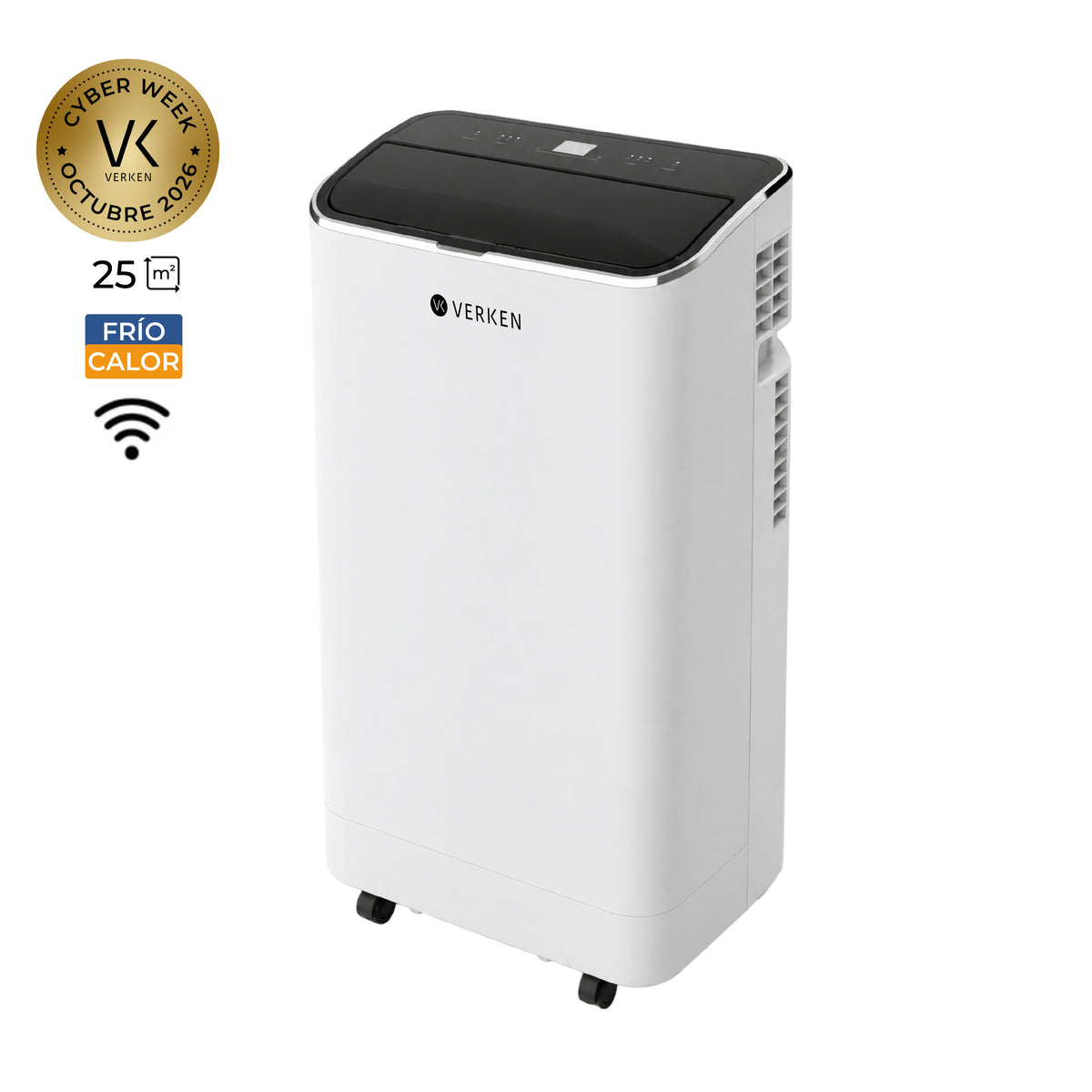 Aire Acondicionado Portátil Calefactor 4 en 1 - 12.000 BTU Frio / Calor Wifi Chamonix + Kit Ventana Corrediza 1,80 mt