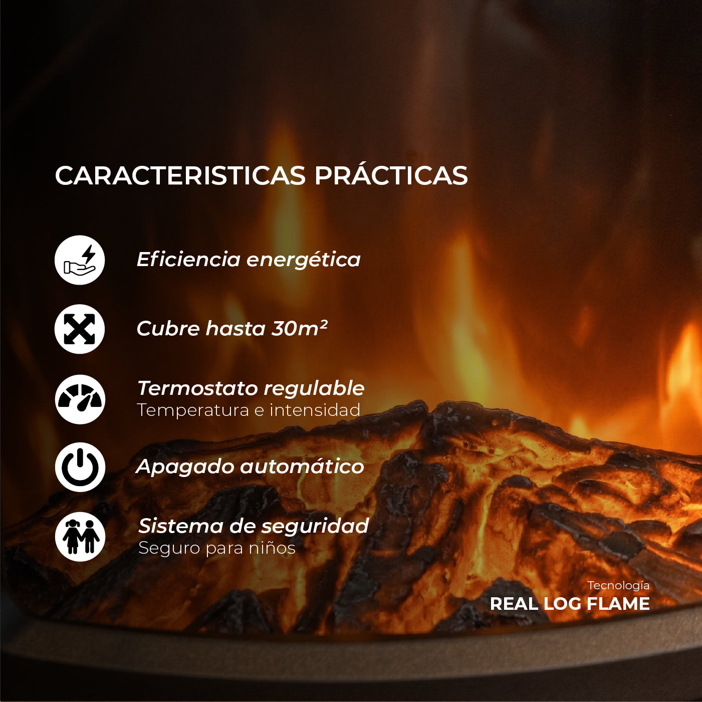 Calefactor Chimenea Eléctrica Krakatoa 2000W