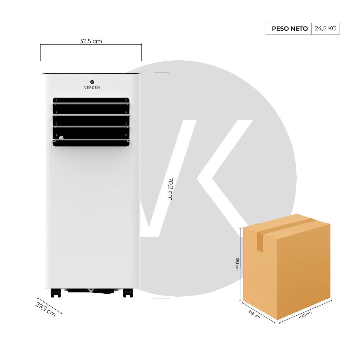 Aire Acondicionado Portátil 4 en 1 - 12.000 BTU Frío / Calor Lech + Kit Ventana Corrediza 1,5 mt