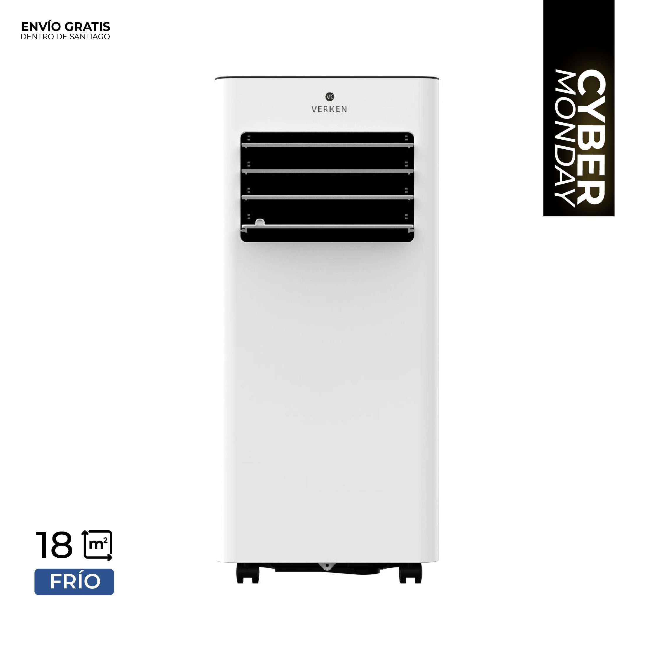 Aire Acondicionado Portátil 3 en 1 - 7.000 BTU Frio Zermatt + Kit Ventana Corrediza 1,76 mt