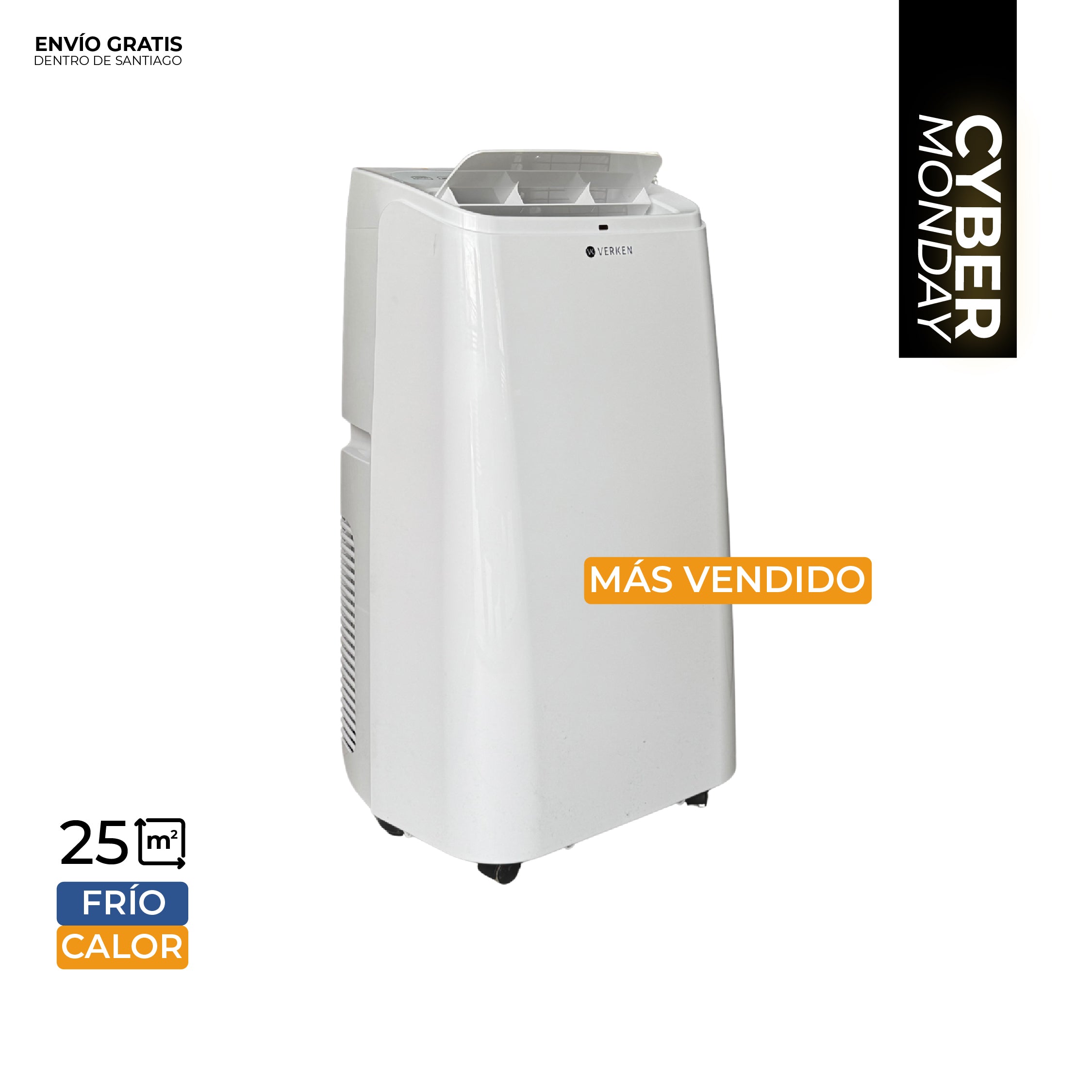 Aire Acondicionado Portátil Calefactor 4 en 1 - 12.000 BTU Frio / Calor Wifi Chamonix + Kit Ventana Corrediza 1,80 mt