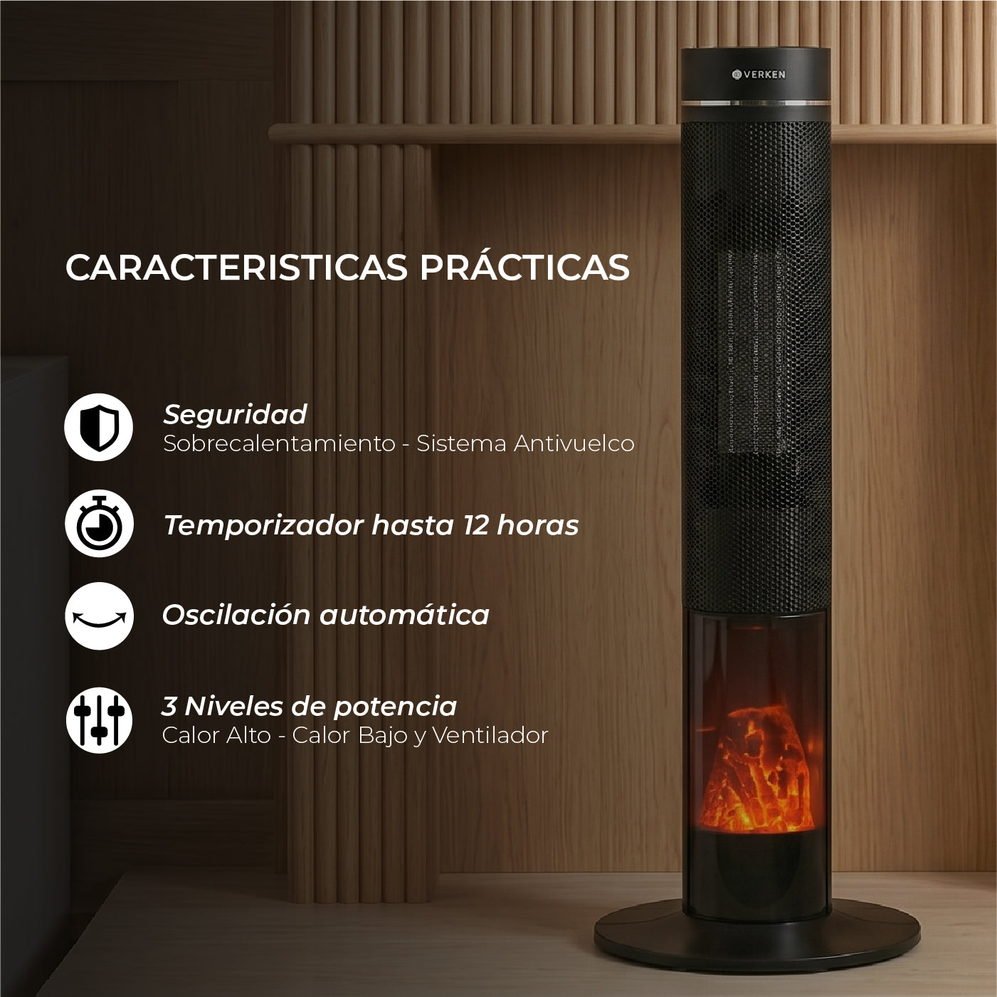 Estufa Eléctrica Ignis Flame 2000W