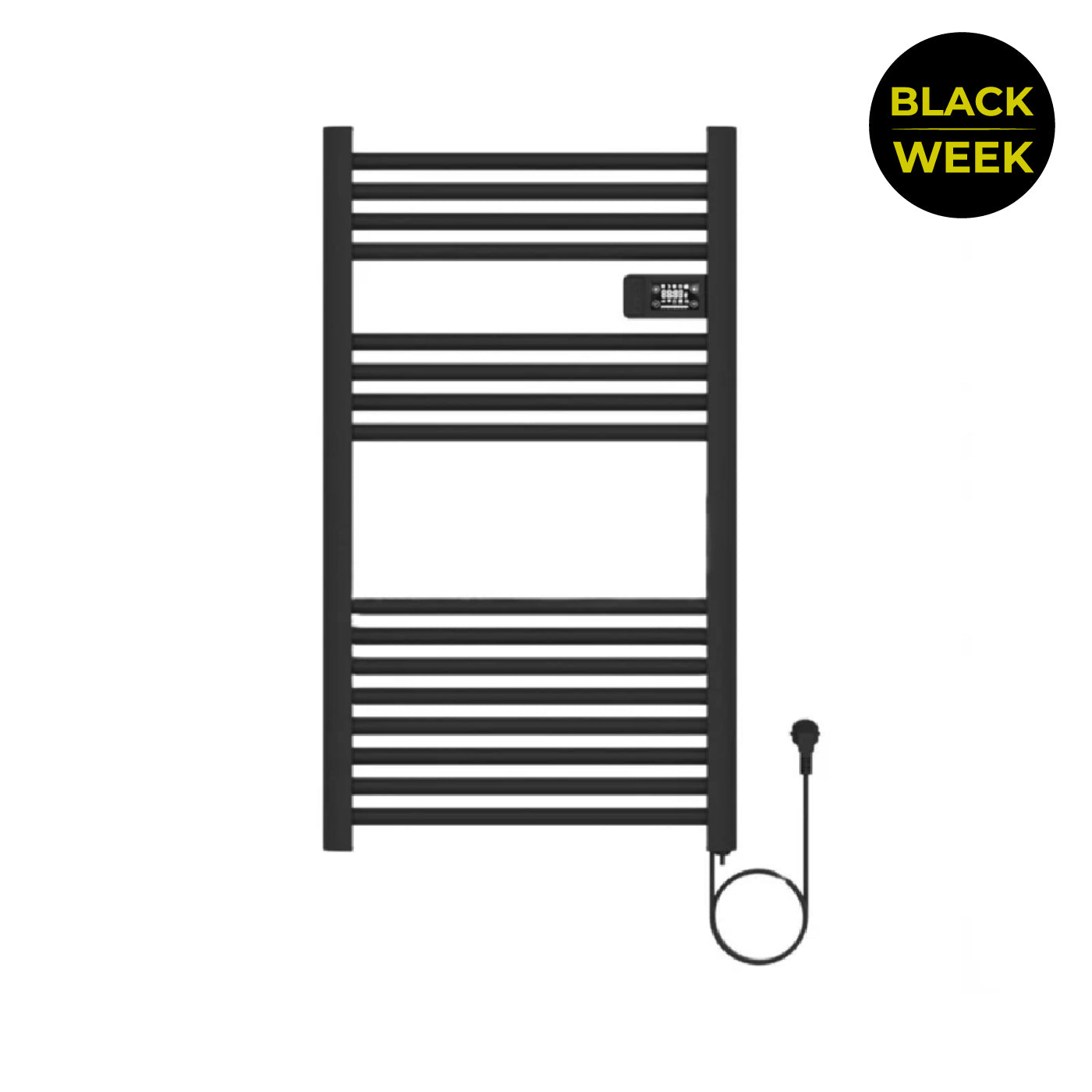 Calefactor Secador de Toallas Eléctrico para Baño Programable 500 w Mural 88x54 cm Vesubio Negro