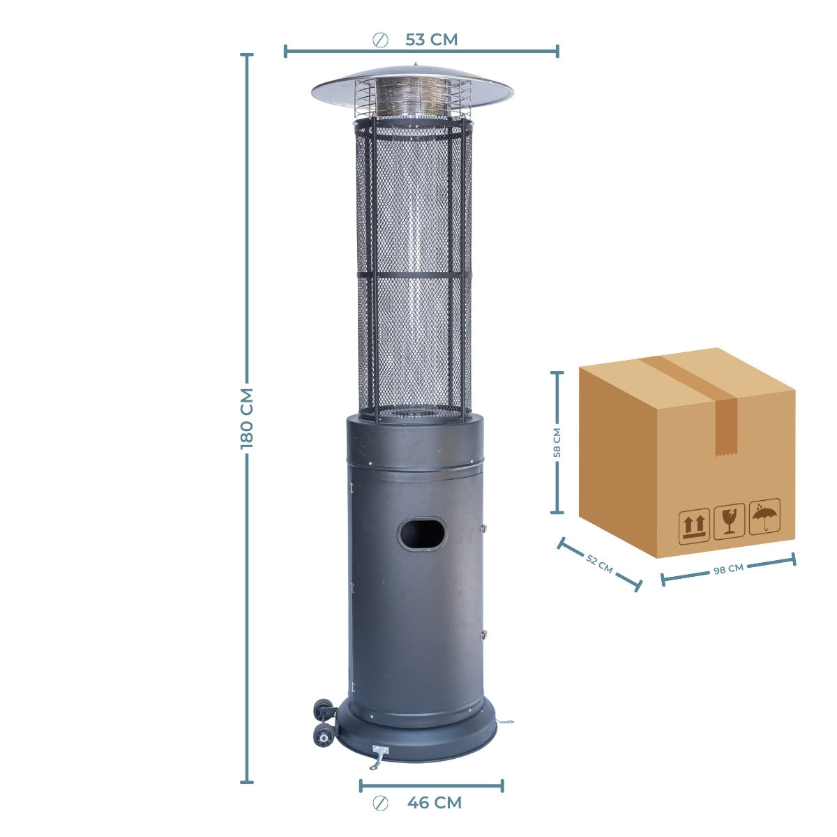 Estufa Exterior Gas Mork - Mate | Calefactor para Terrazas y Patios