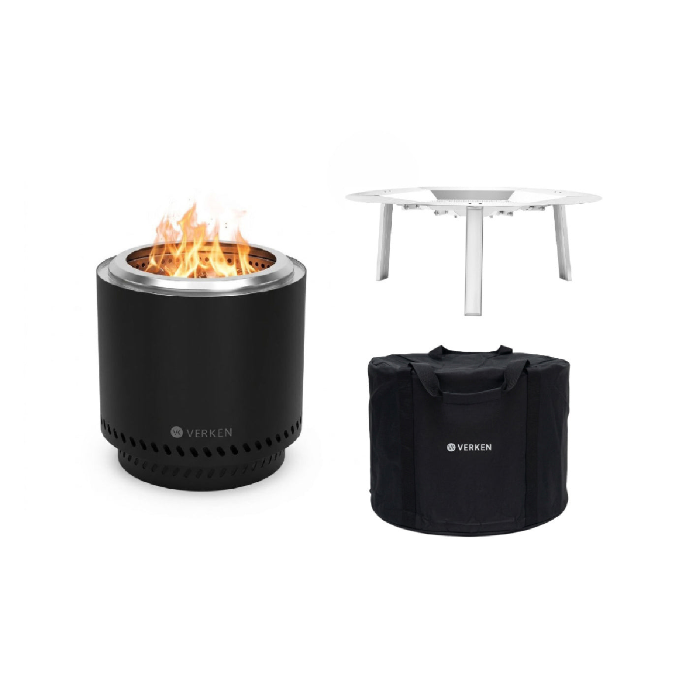 Pack Calor Brasero Sin Humo S 38 cm Negro + Deflector Calor + Cobertor