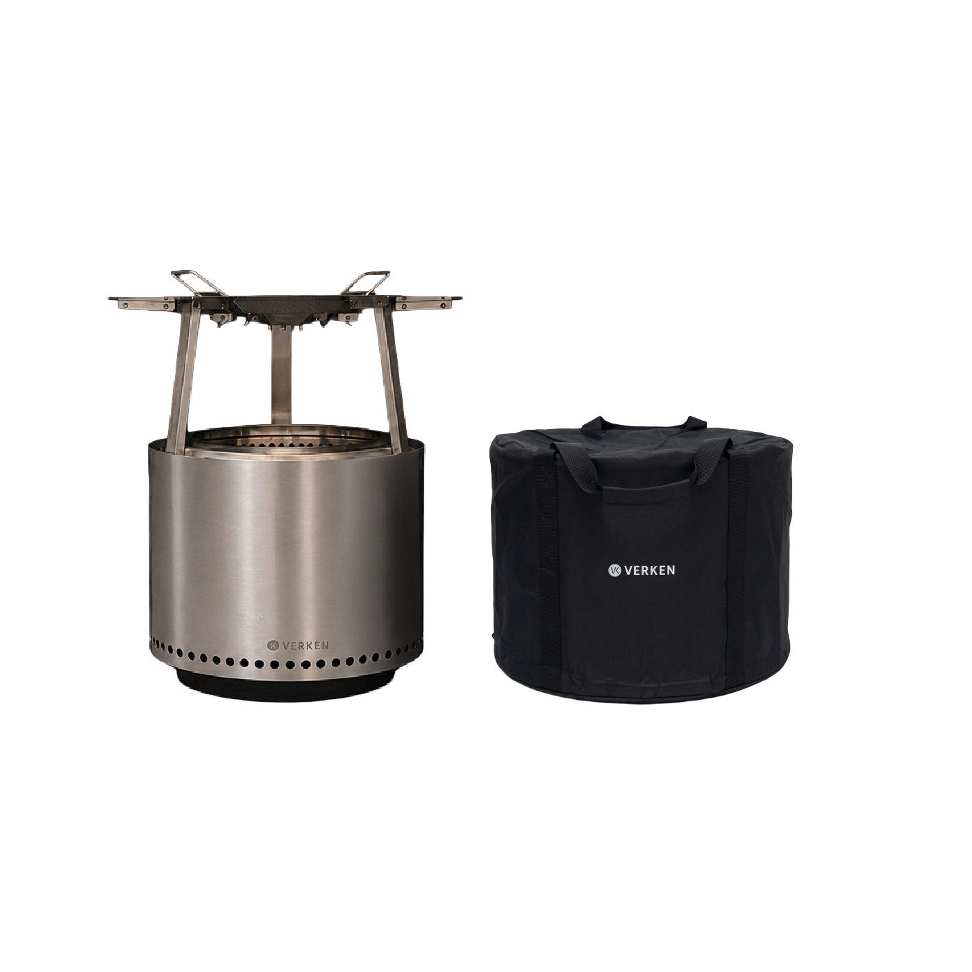 Pack Calor Brasero Sin Humo S 38 cm Plateado + Deflector Calor + Cobertor