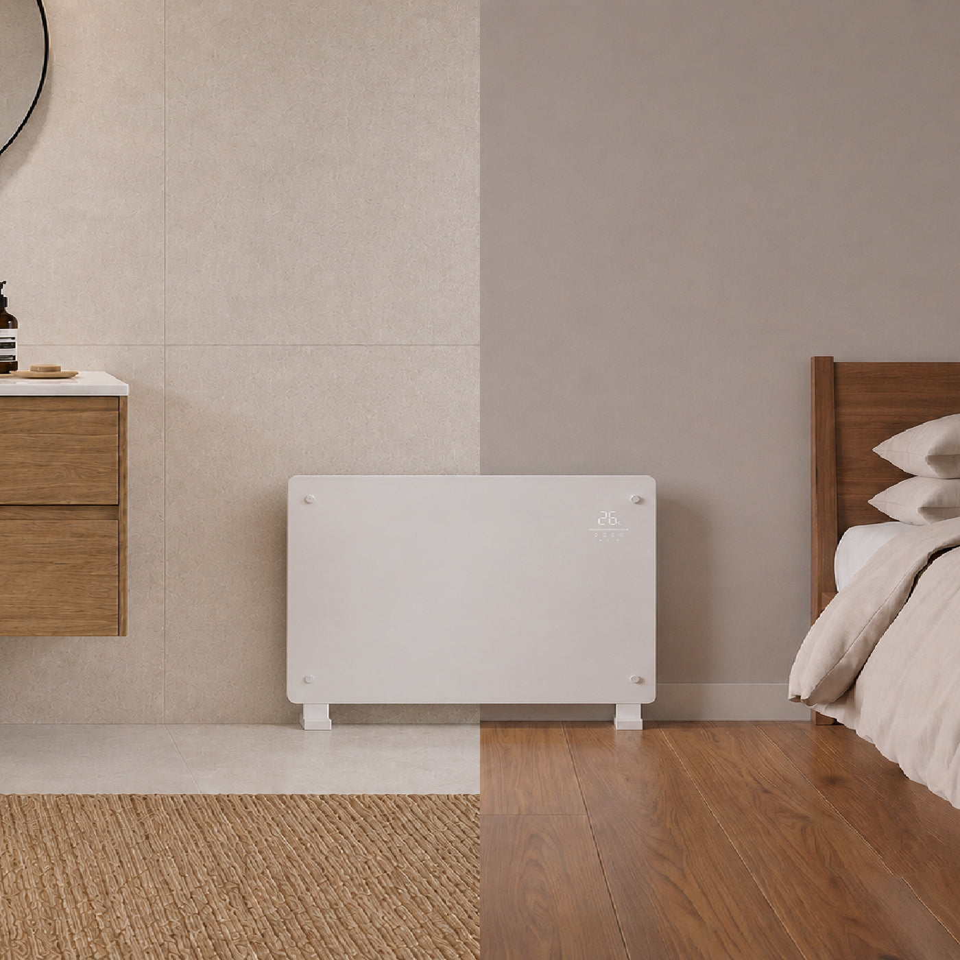 Pack x2 Estufas Paneles Radiadores Eléctricos Nordglass Blanco 1500W