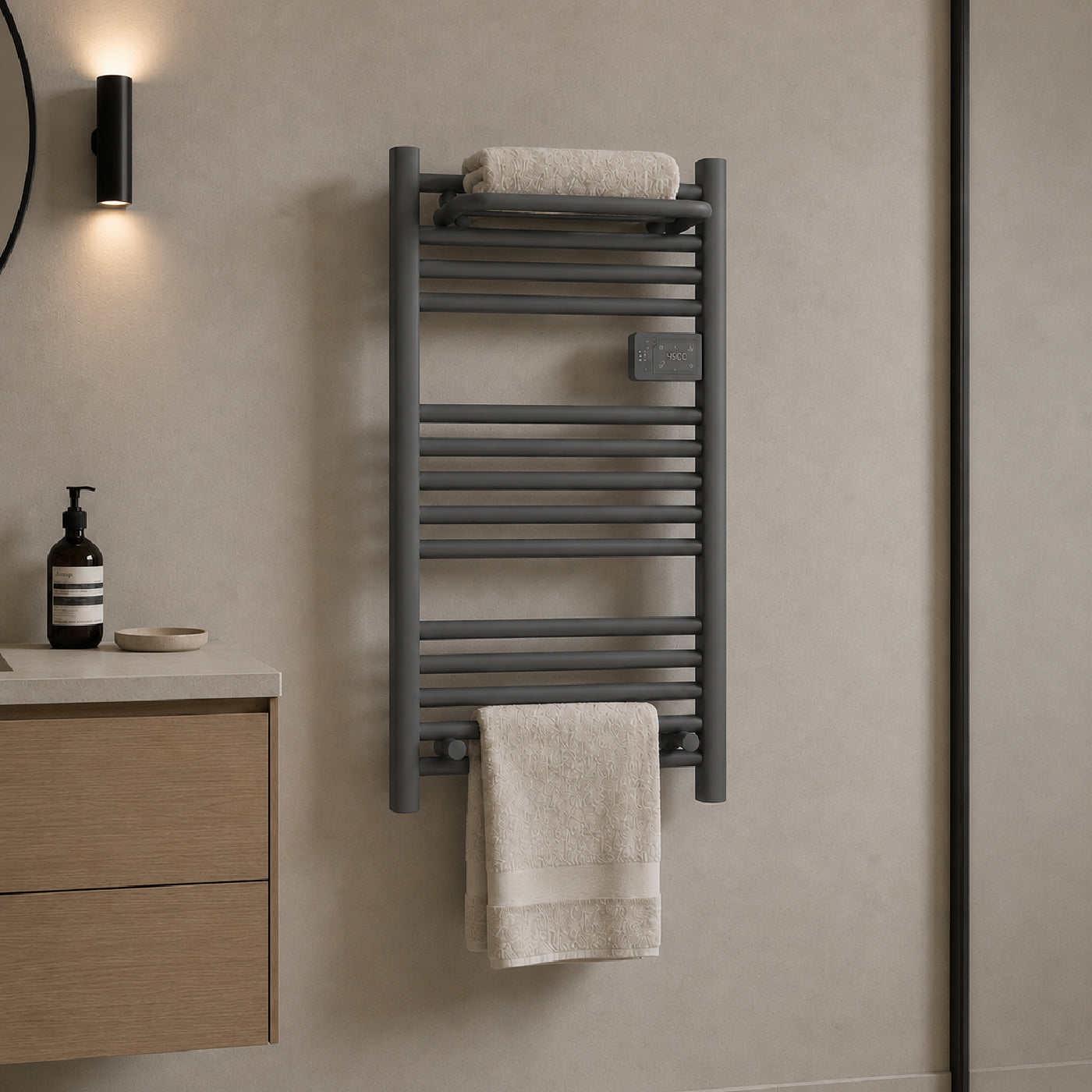 Pack Secador Toallas Vesubio Gris + Accesorios