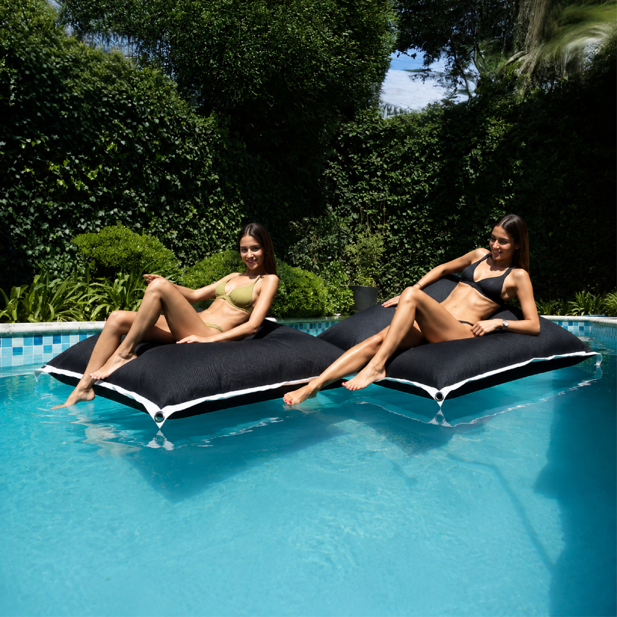 Pack 2 Cojines Anakena Exterior Marengo/Negro con Borde