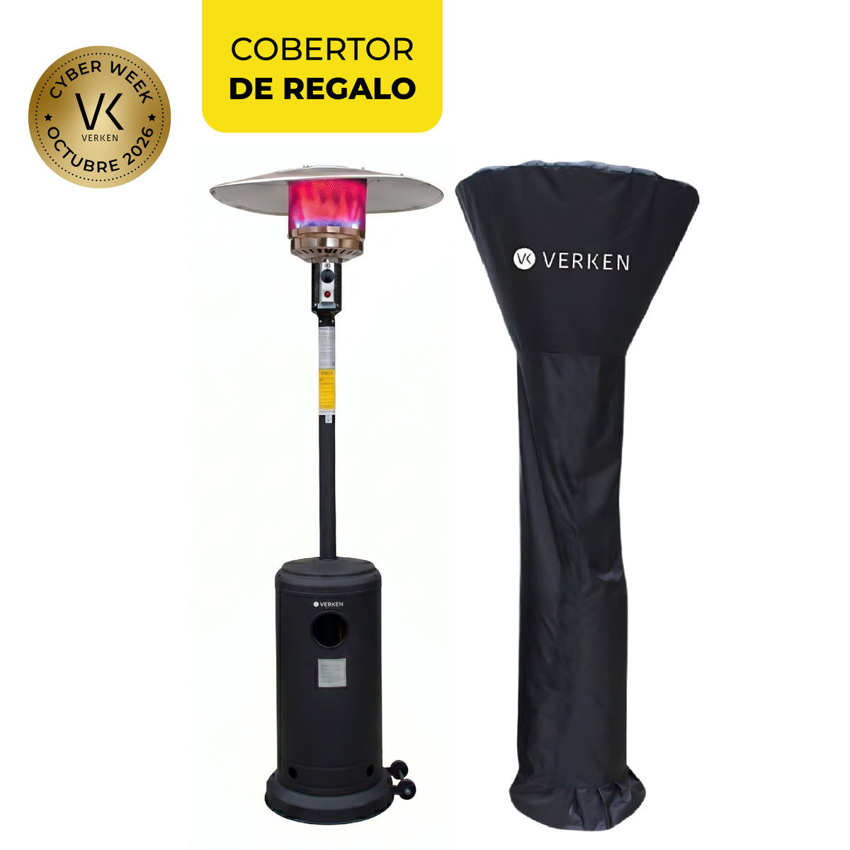 Estufa Exterior Gas Svart Pro + Cobertor de Regalo