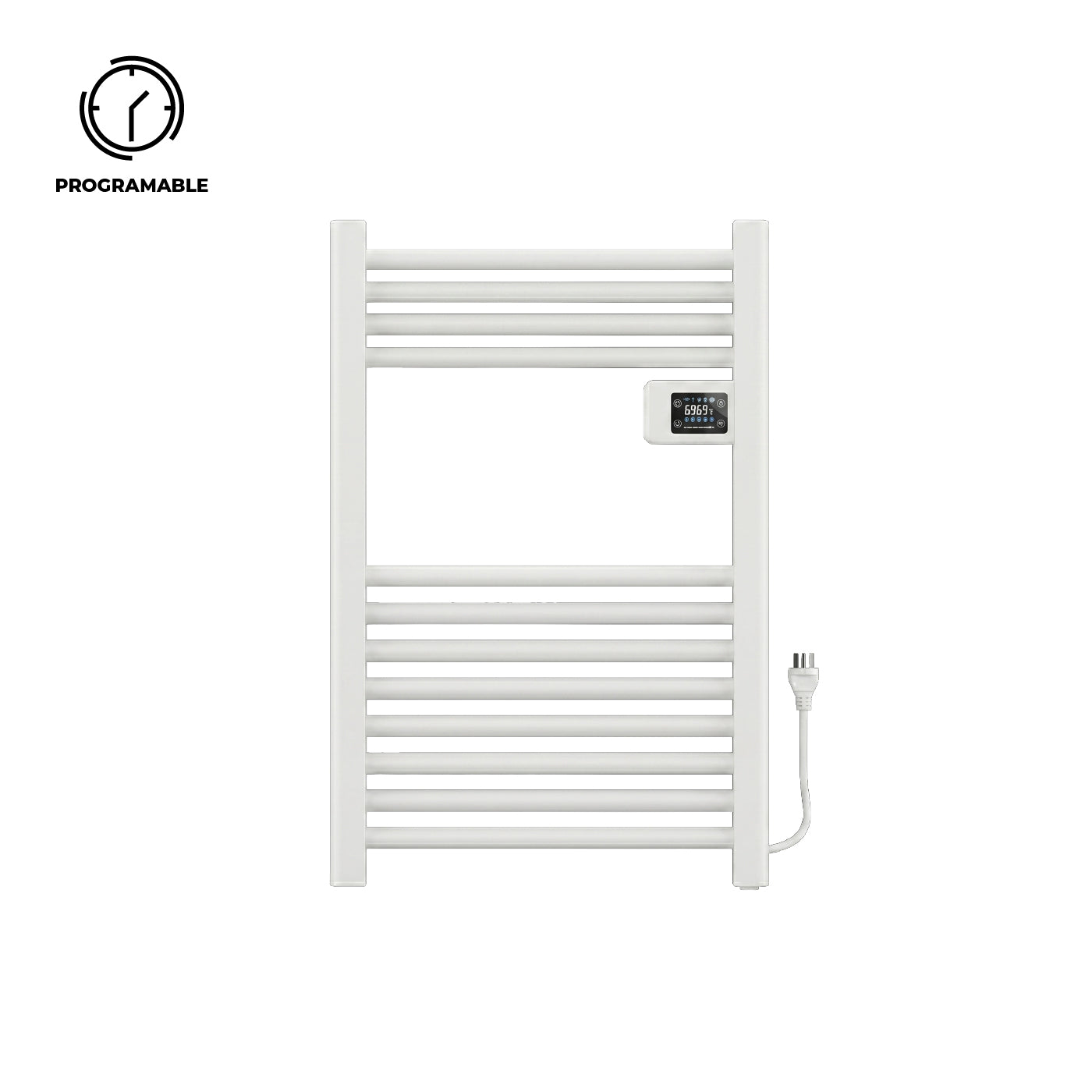 Calefactor Secador de Toalla Eléctrico para Baño 250W Mural 70cm x 40cm Salerno Blanco