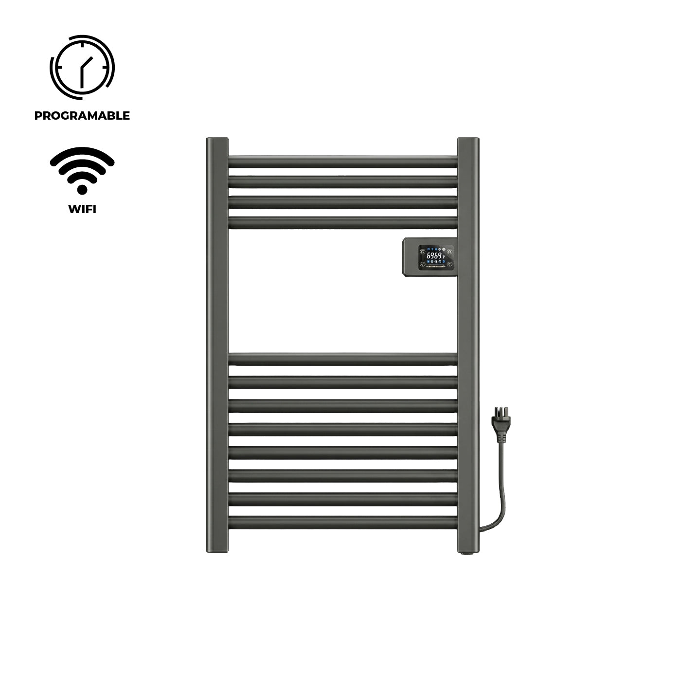 Calefactor Secador de Toalla Eléctrico para Baño 250W Mural 70cm x 40cm Siena