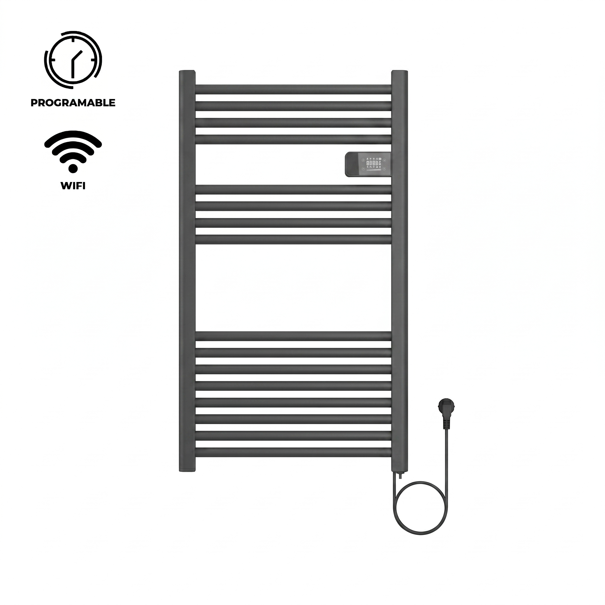 Calefactor Secador de Toallas WIFI Programable 500W Mural 88x54 cm Viglio Gris