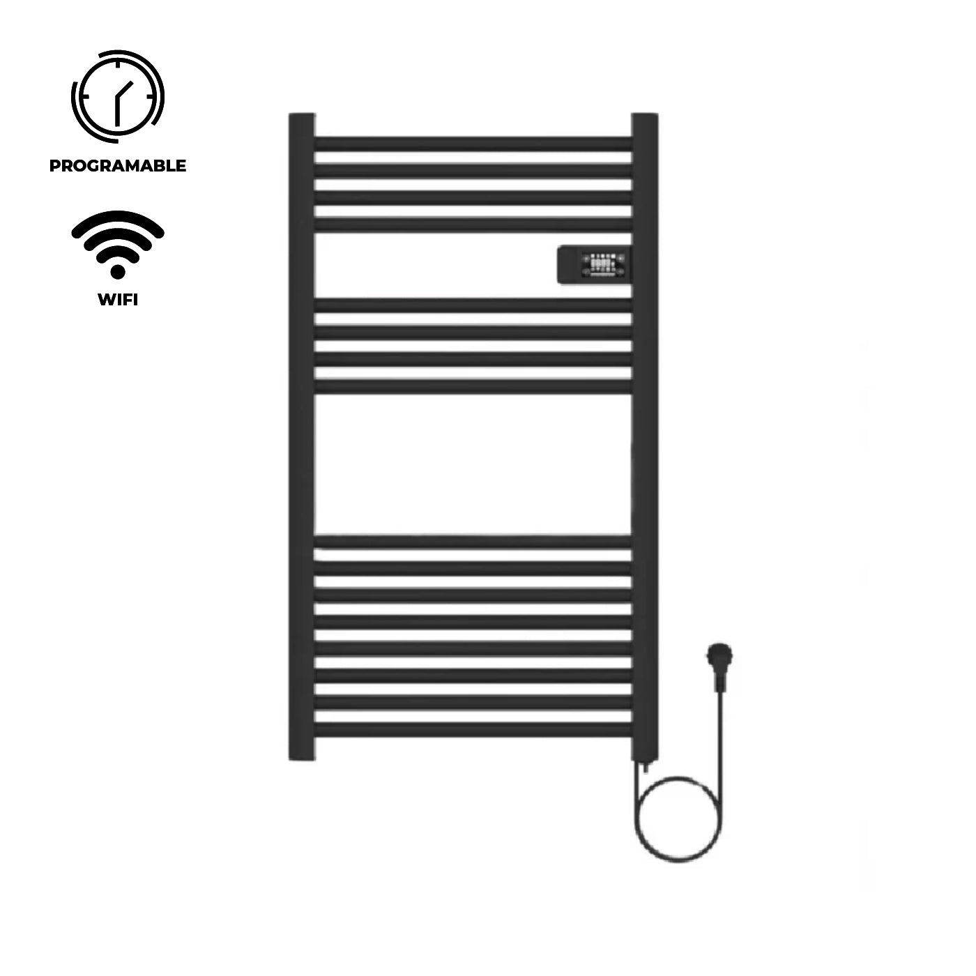 Calefactor Secador de Toallas WIFI Programable 500W Mural 88x54 cm Viglio Negro