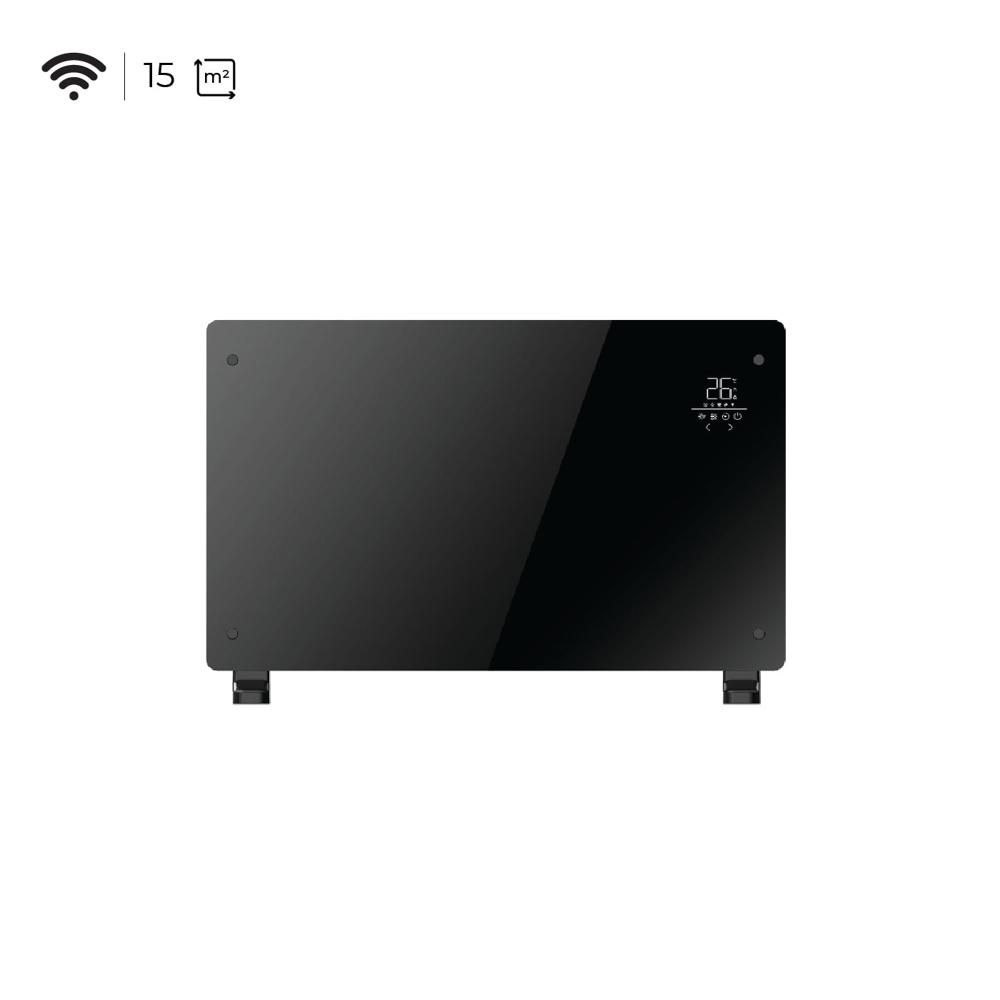 Pack x2 Estufas Paneles Radiadores Eléctricos Nordglass Negro 1500W