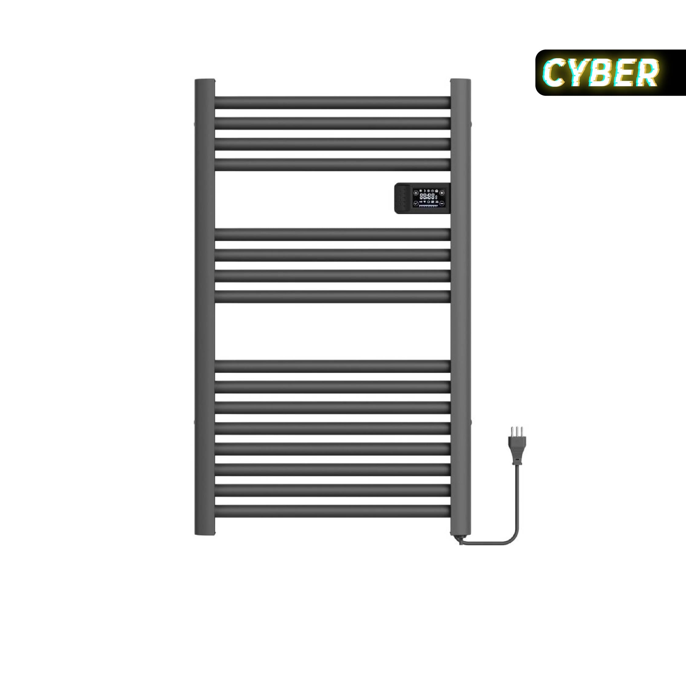 Calefactor Secador de Toallas Eléctrico para Baño Programable 500 w Mural 88x54 cm Vesubio Gris Grafito