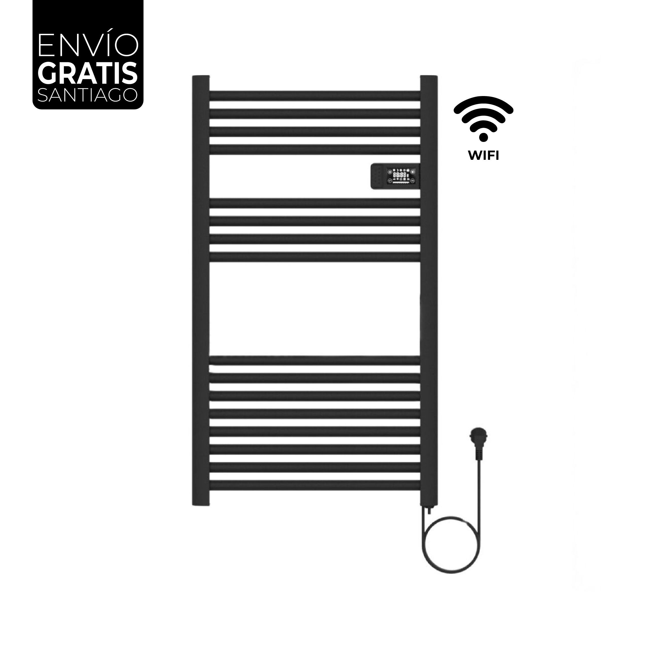 Calefactor Secador de Toallas WIFI Programable 500W Mural 88x54 cm Viglio Negro