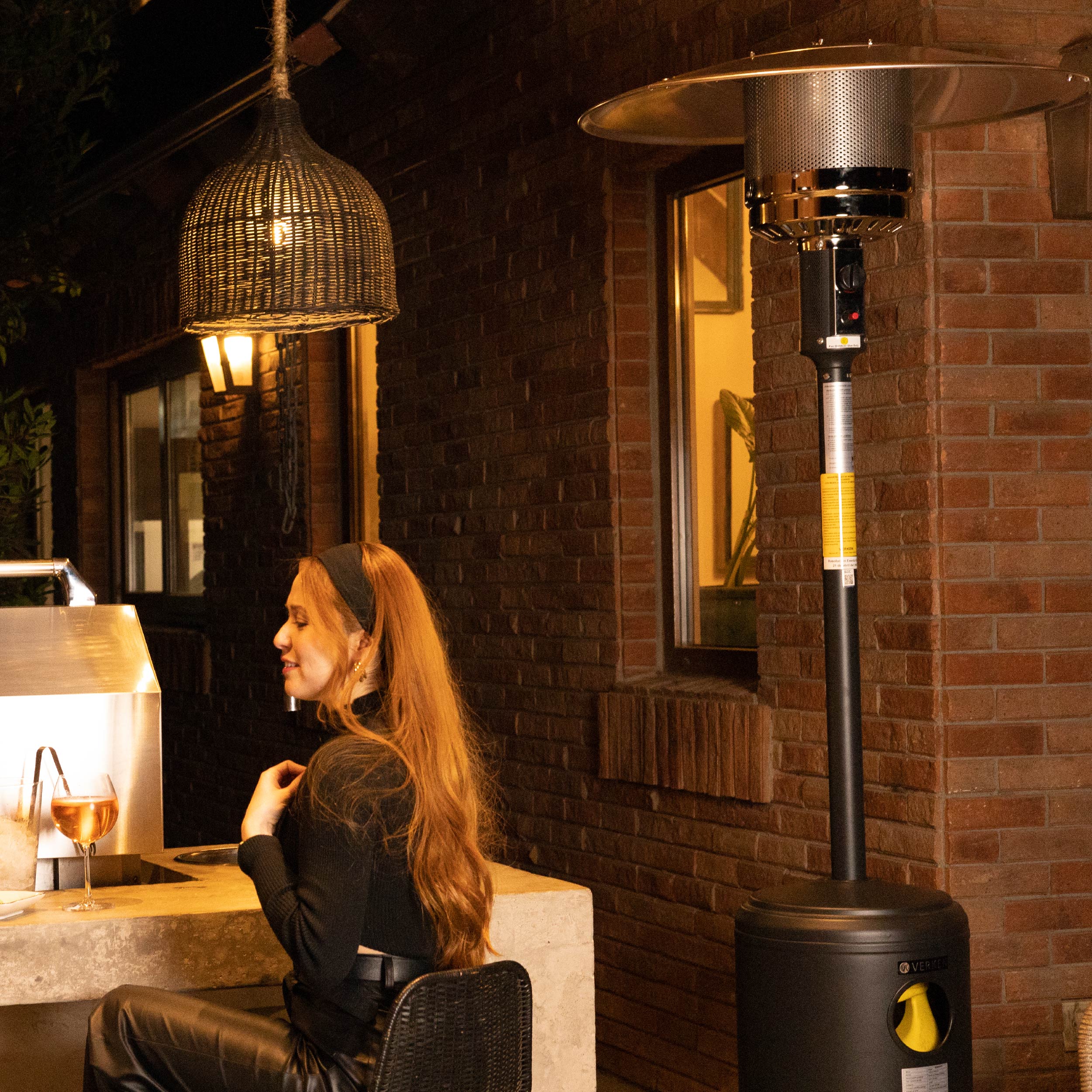 Estufa Exterior Gas Svart Pro - Negro | Calefactor Gas para Terrazas y Patios