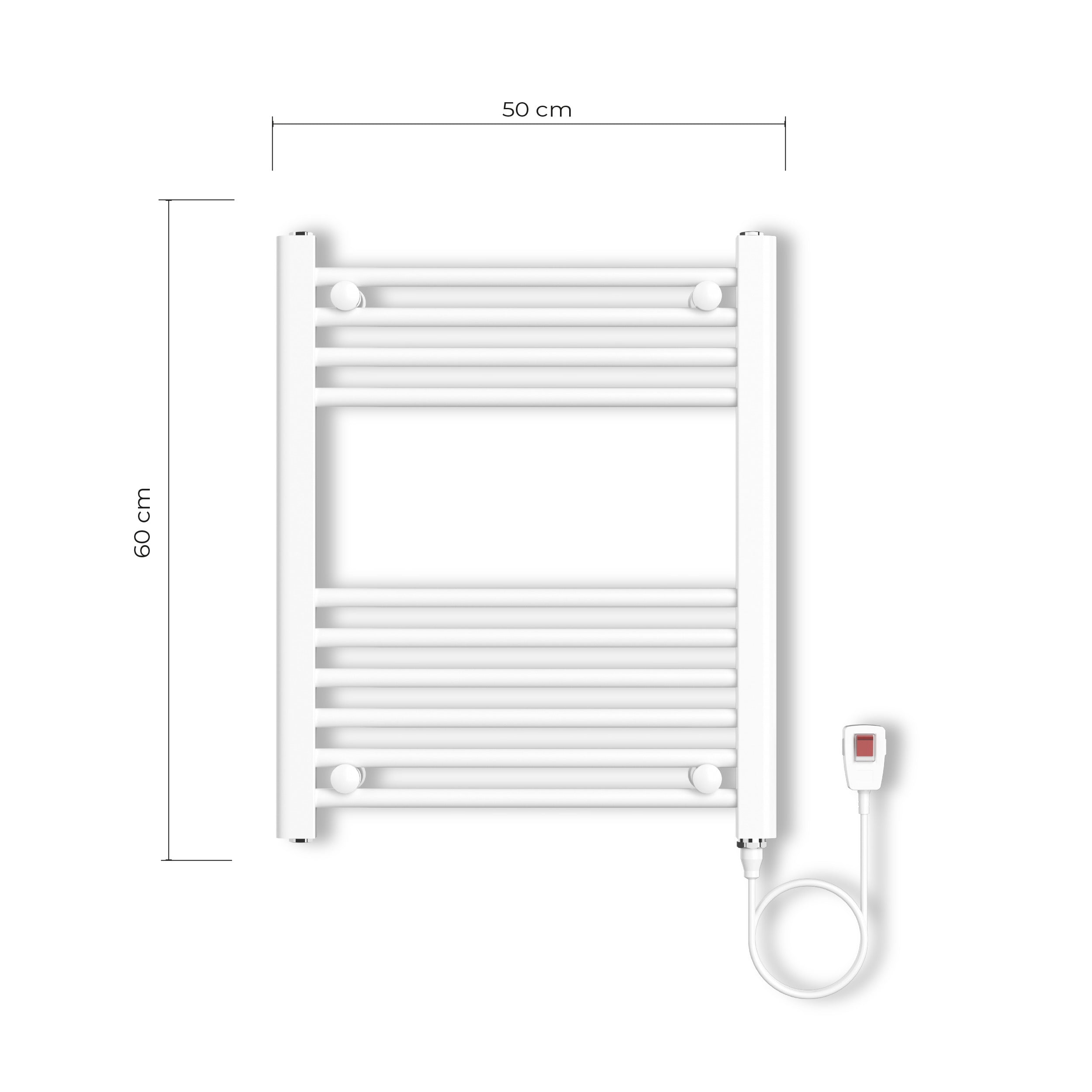 Calefactor Secador de Toallas Eléctrico para Baño 200W Mural 60x50 cm Lipari Blanco