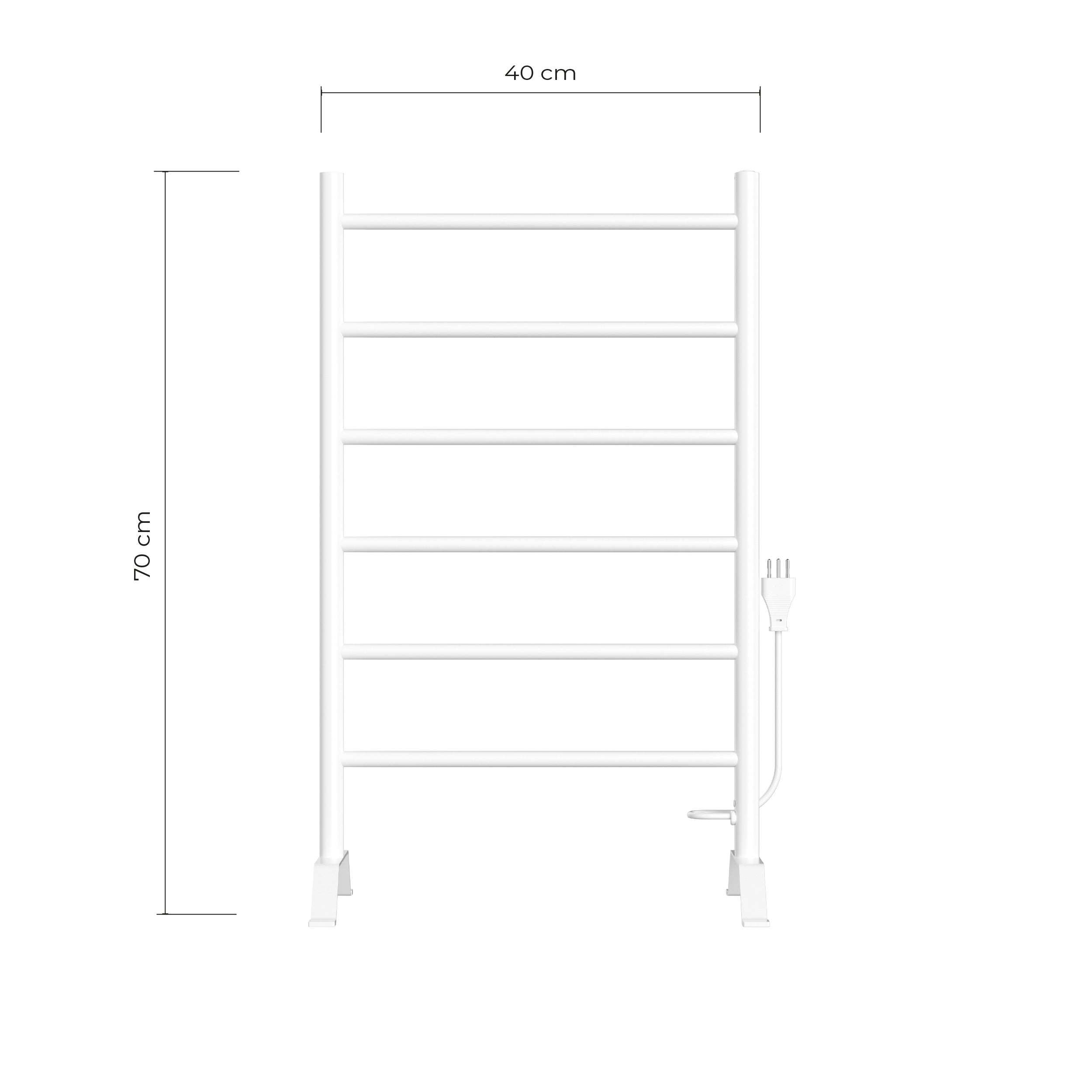 Calefactor Secador de Toallas Eléctrico para Baño 80W Pedestal 70x45 cm Vico Blanco