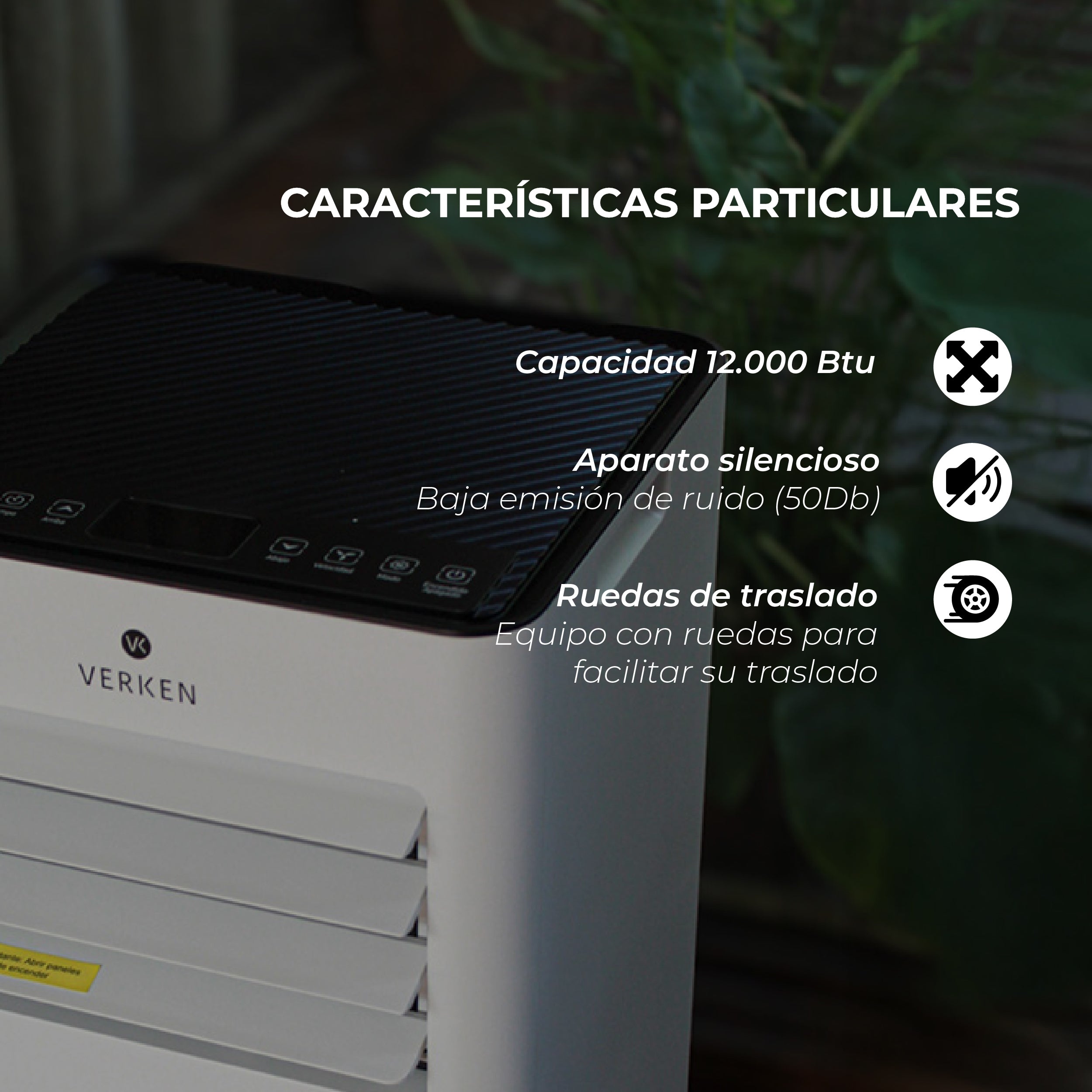 Aire Acondicionado Portátil 4 en 1 - 12.000 BTU Frío / Calor Lech + Kit Ventana Corrediza 1,5 mt