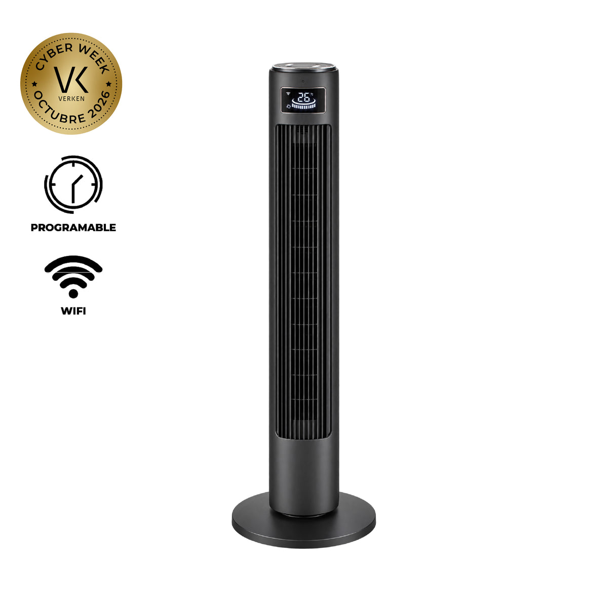 Ventilador de Torre Wifi 102 cm Nordan - 3 Velocidades + Control Remoto