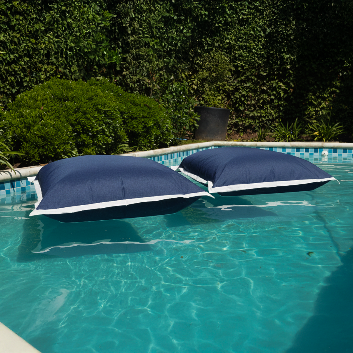 Pack 2 Cojines Anakena Exterior Azul con Borde