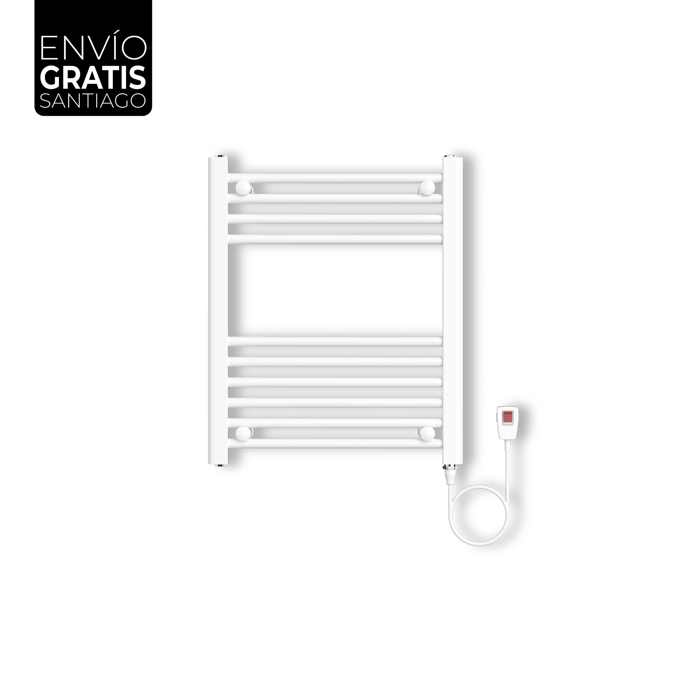 Calefactor Secador de Toallas Eléctrico para Baño 200W Mural 60x50 cm Lipari Blanco