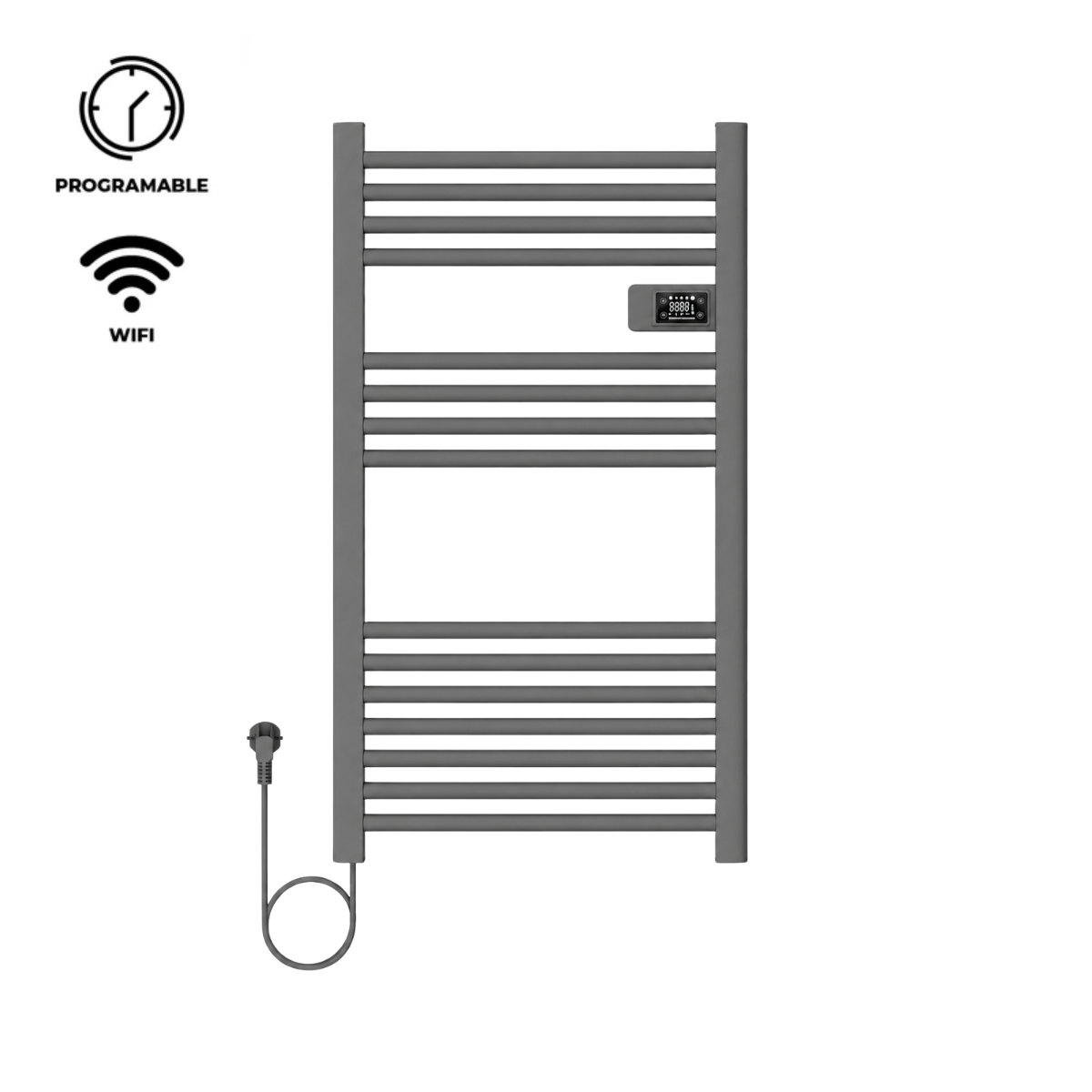 Calefactor Secador de Toallas WIFI Programable 500W Mural 88x54 cm Viglio Gris